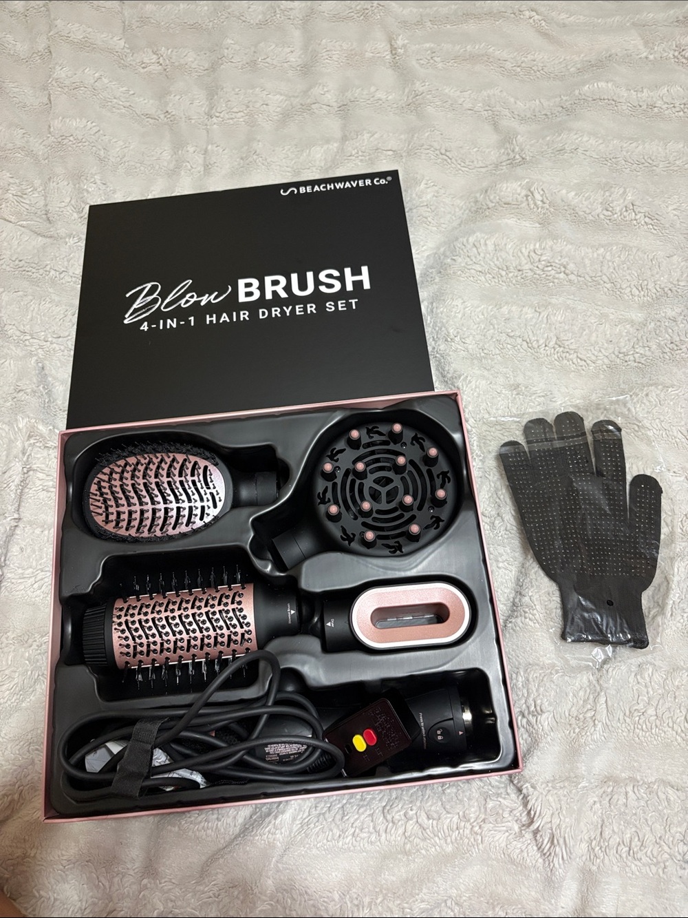 The Beachwaver Co. Blow Brush 4-in-1 Hair Dryer Set - Black & Rose Gold